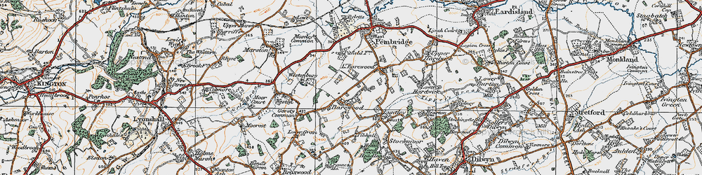 Old map of Bearwood in 1920