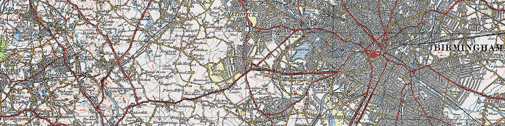 Old map of Bearwood in 1921