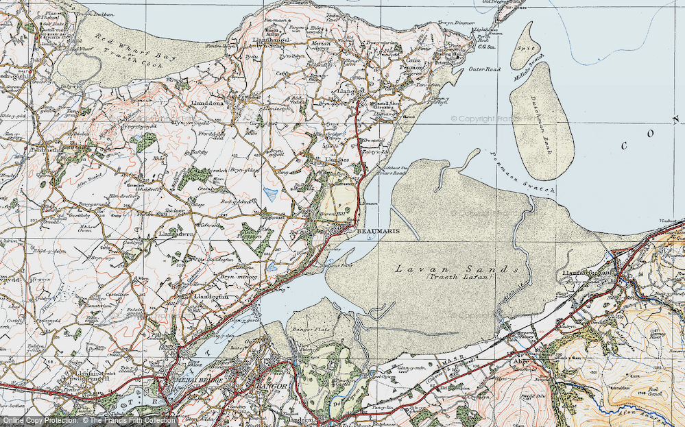 Old Map of Historic Map covering Bodgylched in 1922