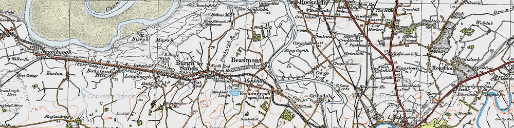 Old map of Beaumont in 1925