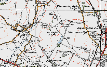 Old map of Beaumont Leys in 1921