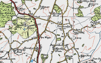 Old map of Beausale in 1919