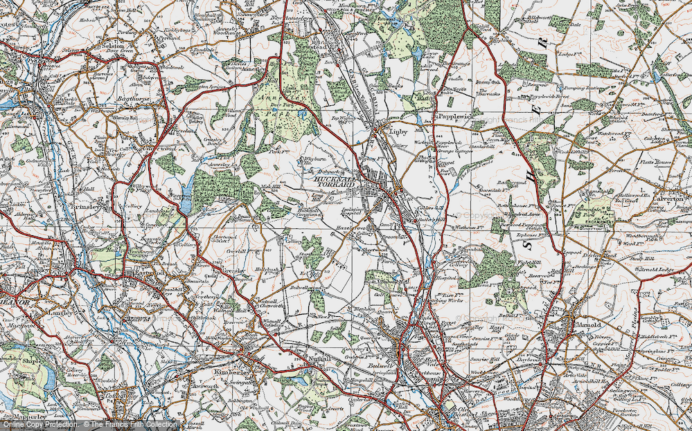 Old Map of Beauvale, 1921 in 1921