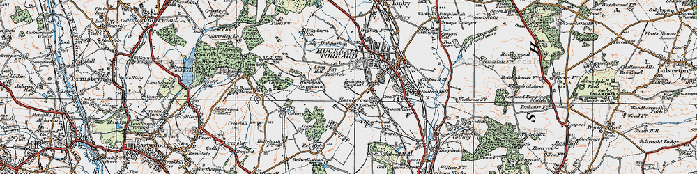 Old map of Beauvale in 1921