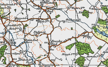 Old map of Beazley End in 1921