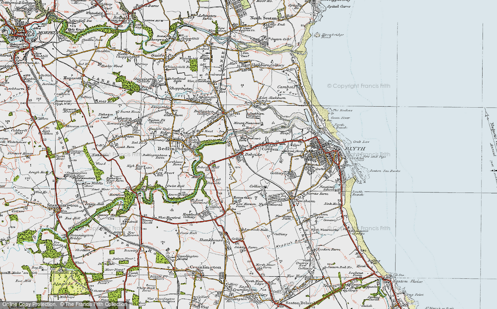Old Map of Bebside, 1925 in 1925