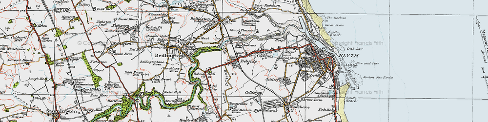 Old map of Bebside in 1925