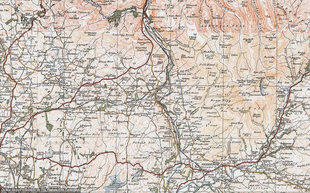 Old Map of Historic Map covering Birchfield in 1925