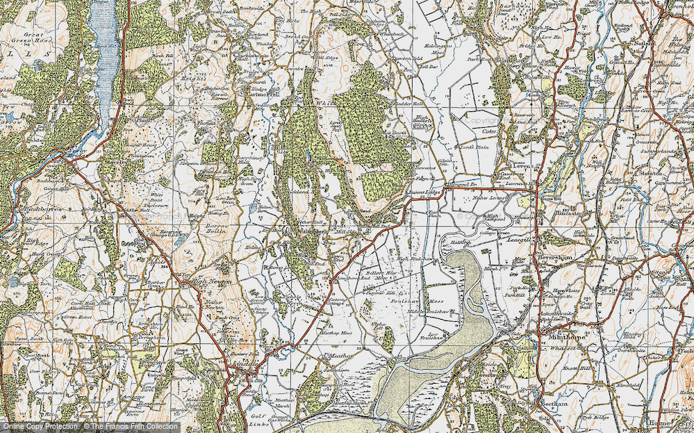 Old Map of Historic Map covering White Scar in 1925