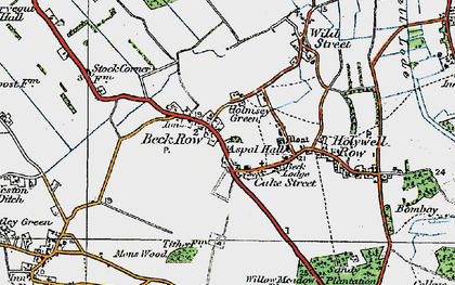 Old map of Beck Row in 1920