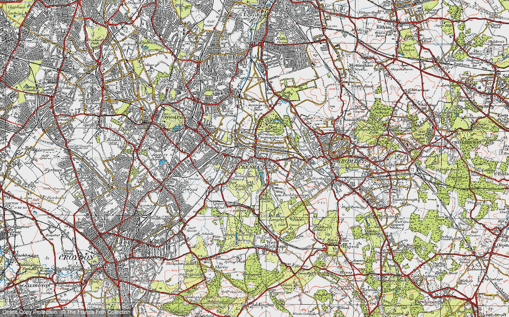 Old Map of Beckenham, 1920 in 1920
