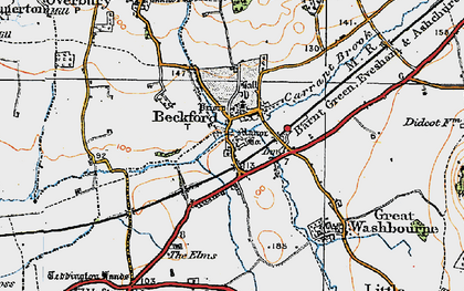 Old map of Beckford in 1919