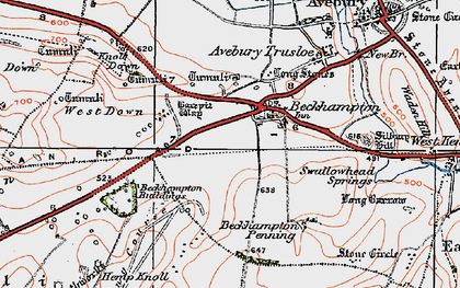 Old map of Beckhampton Penning in 1919