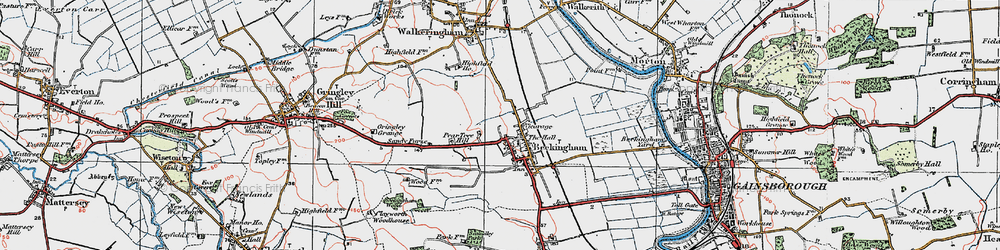 Old map of Beckingham in 1923