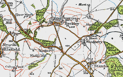 Old map of Woodperry in 1919