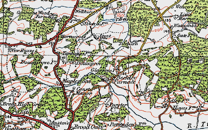 Old map of Beckley Woods in 1921