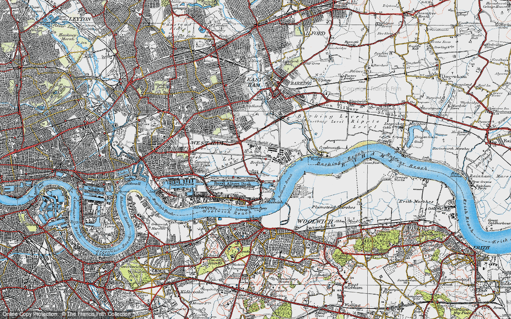 Old Map of Beckton, 1920 in 1920