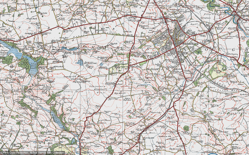 Old Map of Beckwithshaw, 1925 in 1925