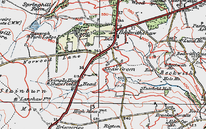 Old map of Beckwithshaw in 1925