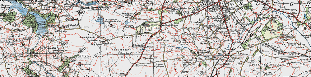 Old map of Beckwithshaw in 1925