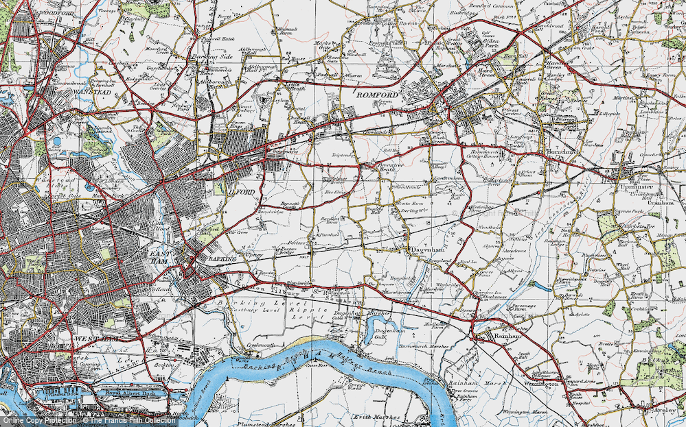 Old Map of Becontree, 1920 in 1920