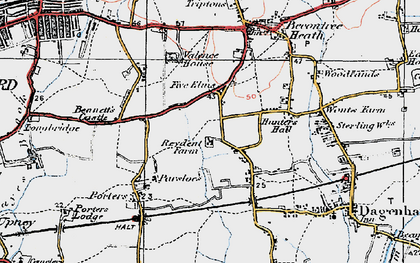 Old map of Becontree in 1920