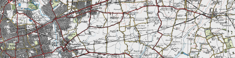 Old map of Becontree in 1920