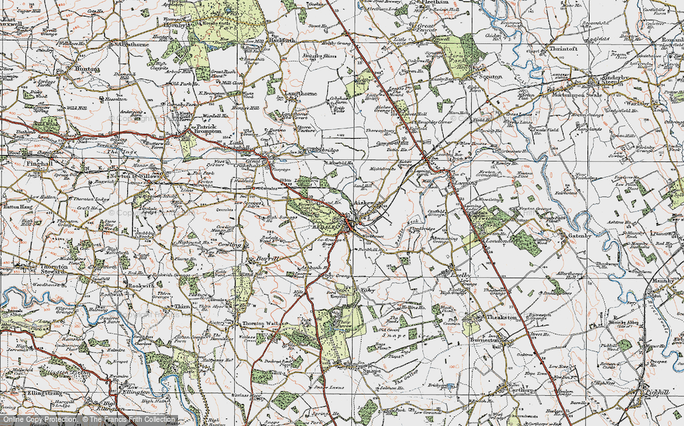 Old Map of Bedale, 1925 in 1925