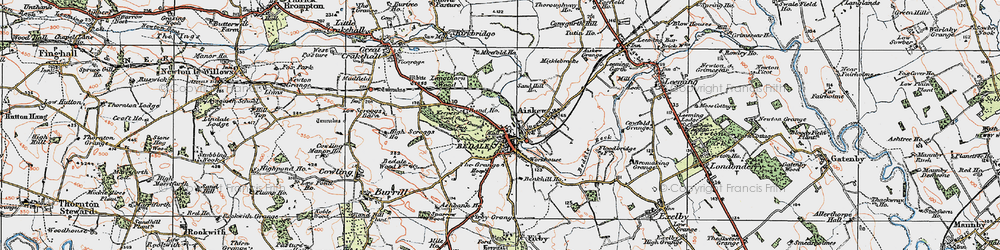 Old map of Bedale in 1925
