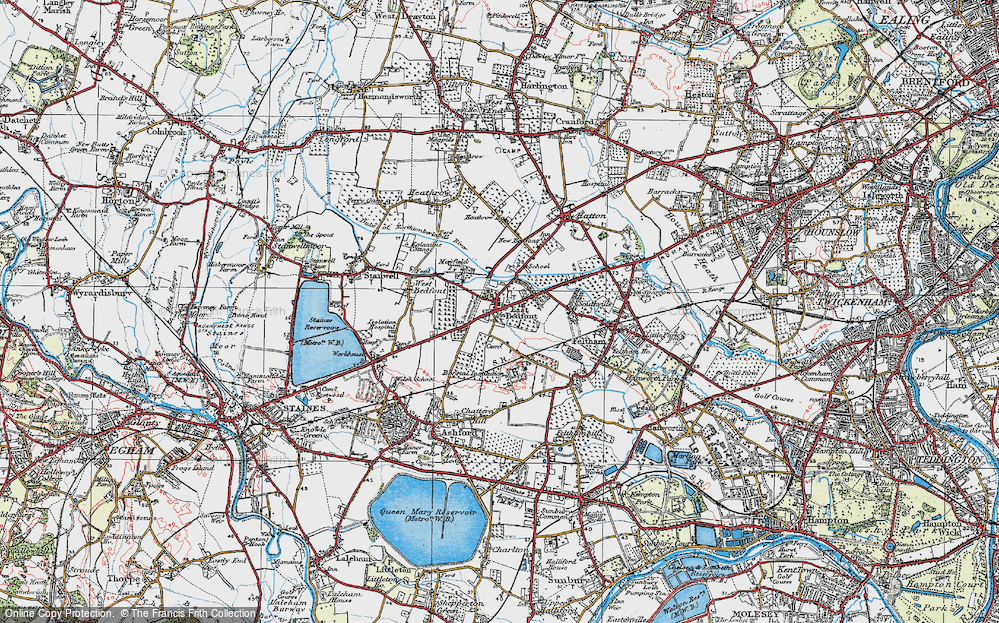 Historic Ordnance Survey Map of Bedfont, 1920