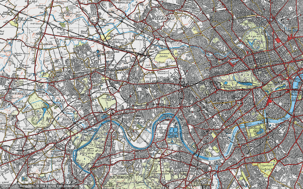 Old Map of Bedford Park, 1920 in 1920