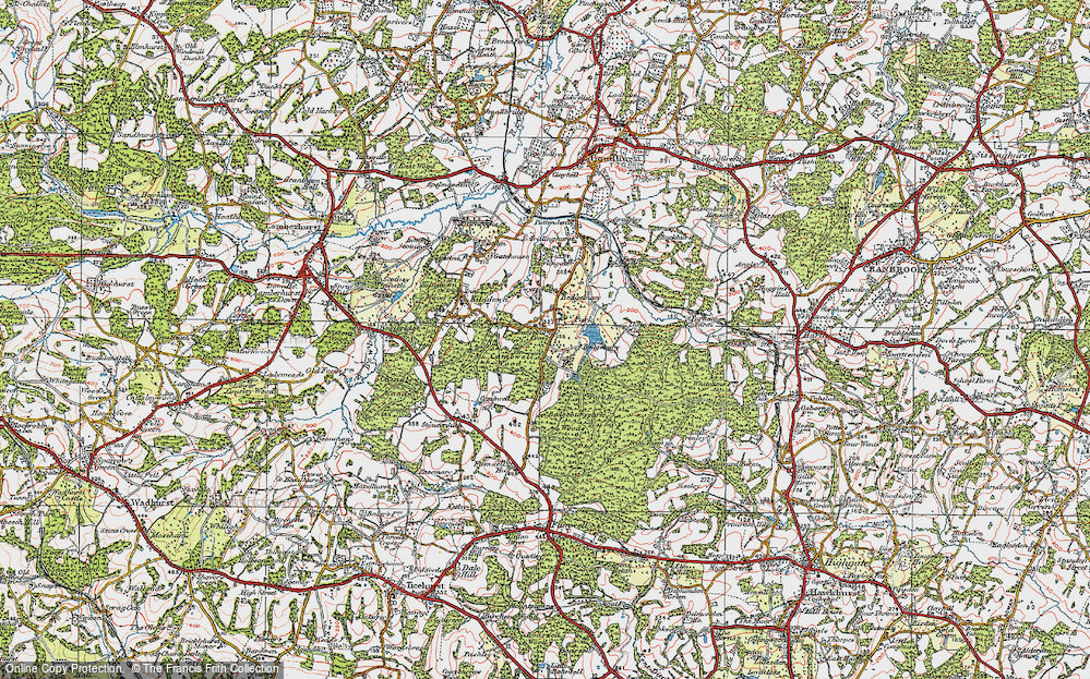 Old Map of Historic Map covering Bedgebury Park Sch in 1921