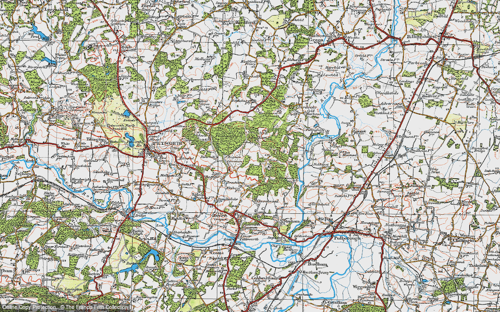 Old Map of Historic Map covering Brinkwells in 1920