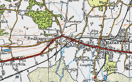 Old map of Bedhampton in 1919