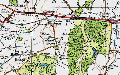 Old map of Bedlar's Green in 1919