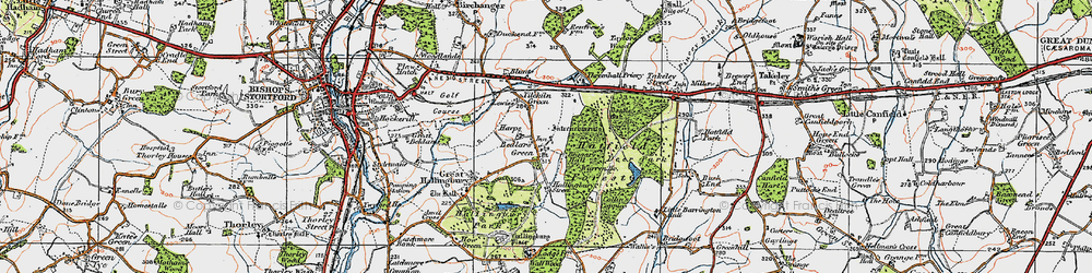 Old map of Bedlar's Green in 1919