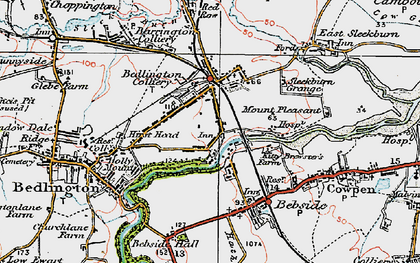 Old map of Bebside Hall in 1925