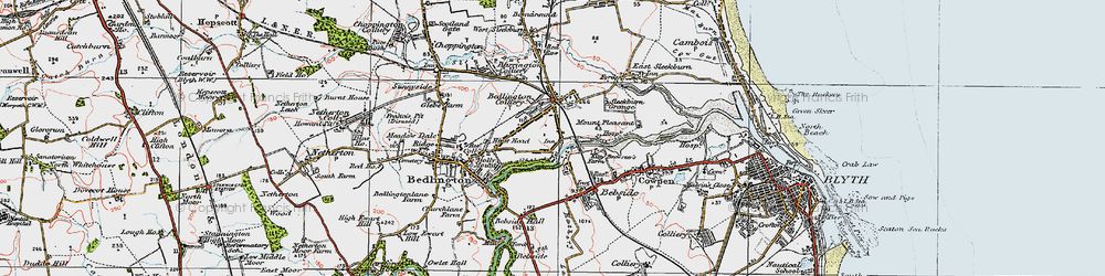 Old map of Bedlington Station in 1925
