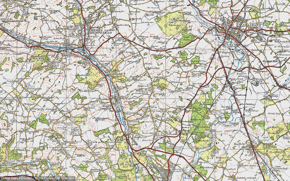 Old Map of Bedmond, 1920 in 1920