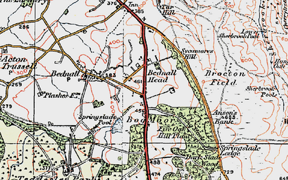 Old map of Bednall Head in 1921