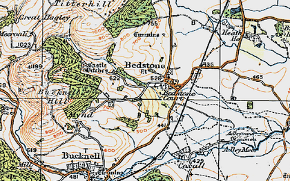 Old map of Bedstone Hill in 1920