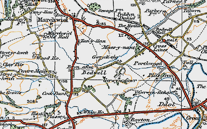 Old map of Bryn Afon in 1921