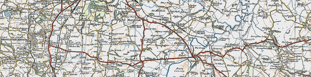 Old map of Bedwell in 1921