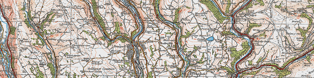 Old map of Bedwellty in 1919