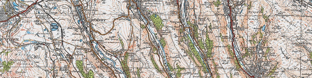 Old map of Bedwellty Pits in 1919