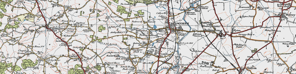 Old map of Bedworth Heath in 1920