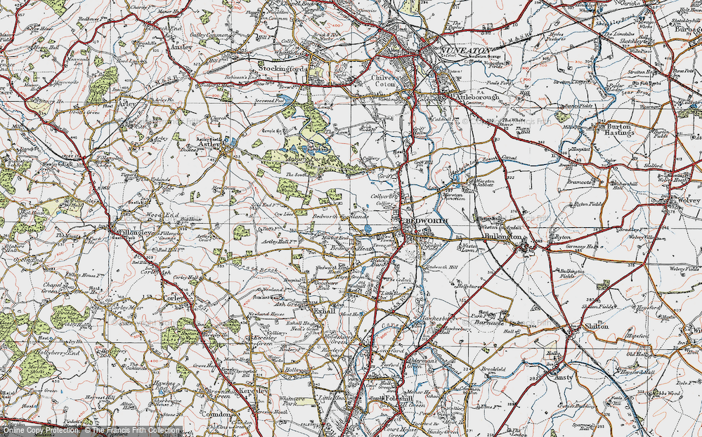 Old Map of Bedworth Woodlands, 1920 in 1920