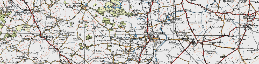 Old map of Bedworth Woodlands in 1920