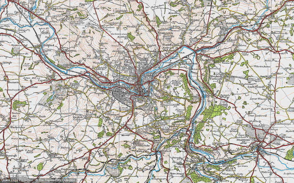 Old Map of Beechen Cliff, 1919 in 1919