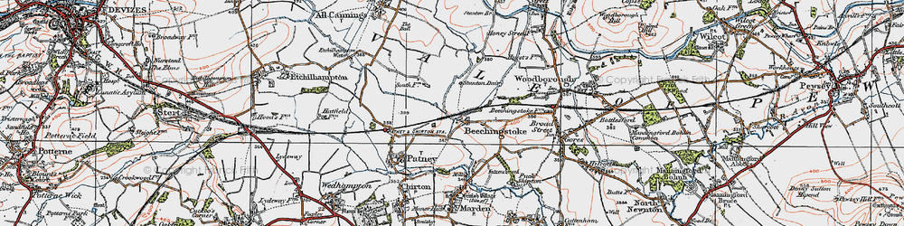 Old map of Beechingstoke in 1919